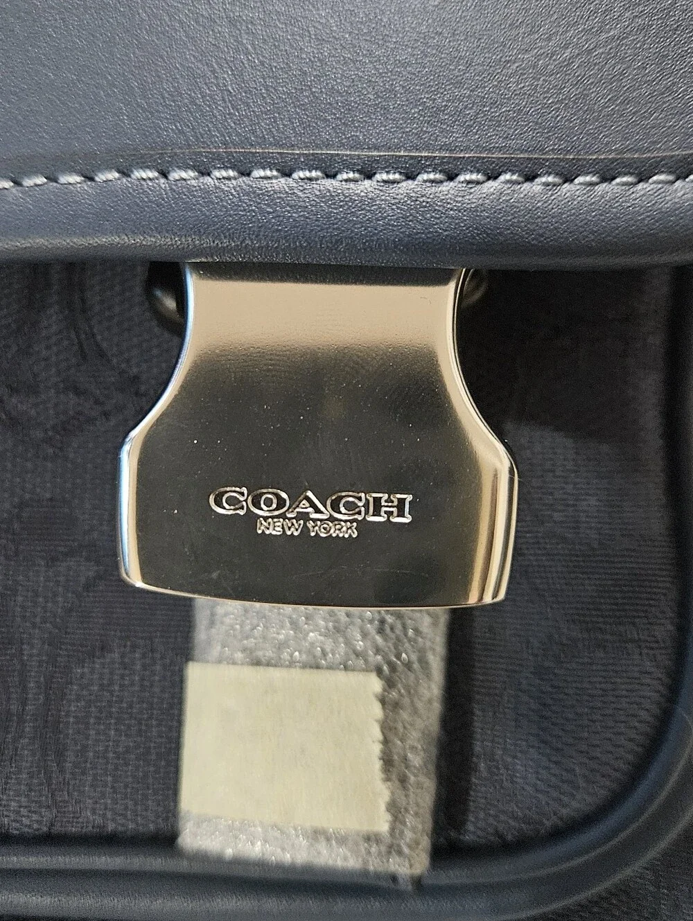 Coach Racer Messenger Bag Signature Jacquard Denim Dark Blue NWT CW177